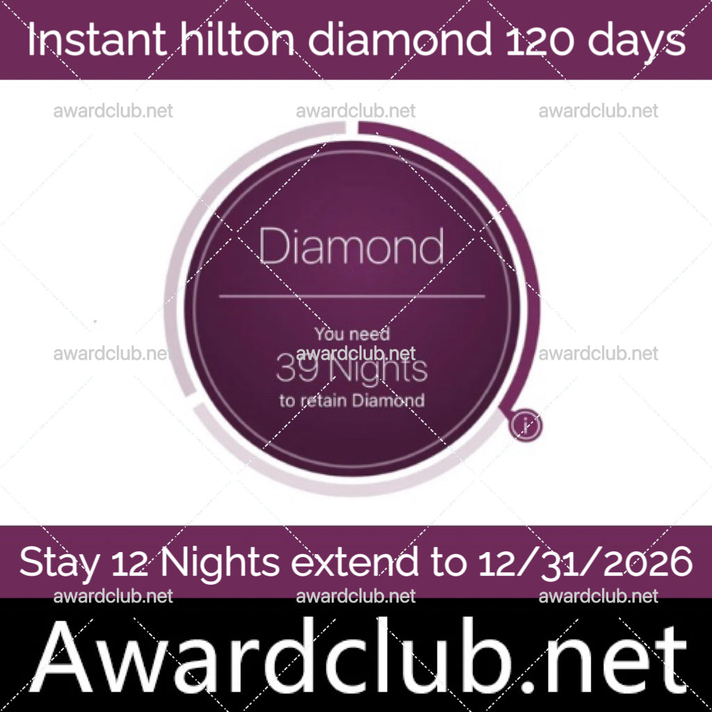 Hilton Instant Diamond Status Challenge – 120 Days Elite Benefits